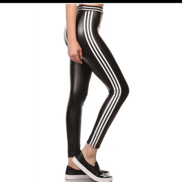 TUXEDO LEATHER LIQUID BLACK LEGGINGS - Picture 2 of 3